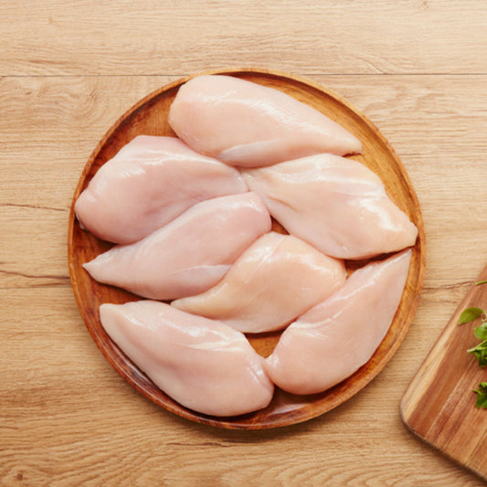 Boneless chicken breasts, uncooked, IQF